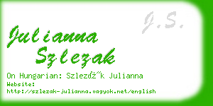 julianna szlezak business card